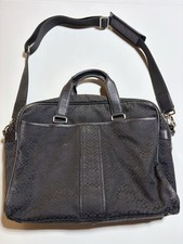 COACH F70058 Hudson Black Signature C Canvas Leather Briefcase Laptop Bag 2-Way picture