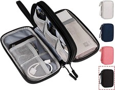 CAOODKDK Electronics Accessories Organizer Pouch Large, Double Layer - Black picture