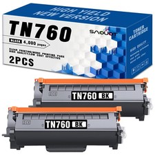 2PK TN-760 Black High Yield Toner for Brother TN760 TN730 MFC-L2710DW HL-L2350DW picture