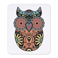CafePress Sugar Skull Owl Color Mousepad  (936577691) picture