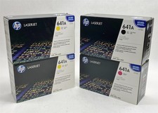 HP 641A LaserJet Blk Mag Yel Toner C9720A C9722A C9723A Lot 4 Genuine Sealed NEW picture
