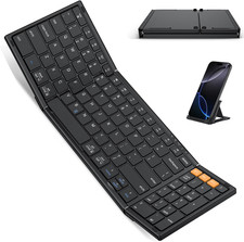 OMOTON Foldable Keyboard for Travel, Full Size with Number Pad, Black, NEW picture