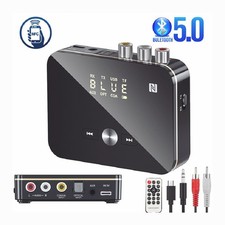 Bluetooth 5.0 Receiver Transmitter Wireless 3.5mm AUX NFC to 2 RCA Audio Adapter picture