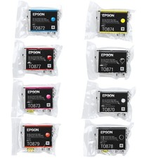 (8pcs)Genuine EPSON T087 Print Ink Cartridges For Stylus Photo R1900 picture
