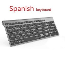 Wireless keyboard USB Slim Ergonomics 101 Keys 2.4Ghz Desktop Laptop Tablet picture