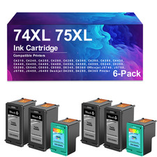 6 Pack 74XL 75XL Ink Cartridge for C4210 C4240 C4250 J5740 J5750 J6450 D4260 picture