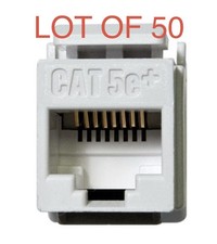 LOT OF 50 Legrand On-Q WP3450-WH-50 Cat5e RJ45 Keystone Connector White New picture