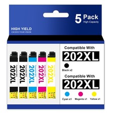 5x Compatible With 202XL Ink Cartridges for Epson Expression XP-5100 WF-2860 picture