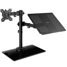 VIVO Black Laptop & Monitor Desk Stand with Glass Base, Fits up to 32