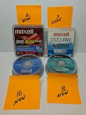 Lot Of New Sony Camcorder DVD+RW 8 disc Sony DVD-R 10 Disc 5 Used Maxell Disc  picture
