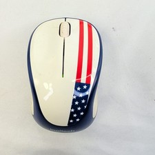 Logitech M317 Wireless Mouse American USA Flag Patriotic Red White Blue with USB picture