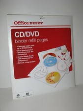 Office Depot CD/DVD Binder Refill Pages. Lot of 2. picture