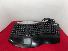ADESSO PCK-308UB BLACK Wired Ergonomic Multimedia Touchpad Keyboard TESTED WORKS picture