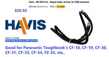 Havis Straight TIP output cable Pigtail Secured Panasonic TOUGHBOOK's MI-0010-CA picture