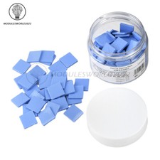 100PCS 12*12*1.5mm GPU CPU Heatsink Cooling Thermal Conductive Blue Silicone Pad picture
