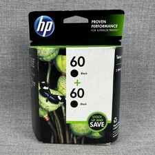 NEW HP 60 Black Ink Twin Pack 2 PACK CZ071FN - 2 x CC640WN Genuine Sealed picture
