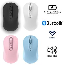 2.4Ghz Bluetooth Dual Wireless Mouse Silent Rechargeable for Laptop PC Tarvel picture
