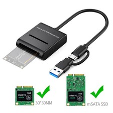 mSATA SSD Enclosure Reader/Writer,USB A/USB C to Mini SATA SSD Enclosure Adapter picture
