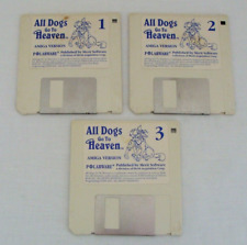 Vintage 1989 All Dogs Go To Heaven 3 Disk Computer Game Commodore Amiga Untested picture