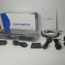 KLau 4 Port KVM Switch Dual Monitor W/Audio & USB 2.0 Hub, CKLau-842UD *NEW* picture