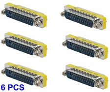 6PCS DB25 25Pin Serial Male to Male Mini Gender Changer Coupler Adapter Gold Pin picture