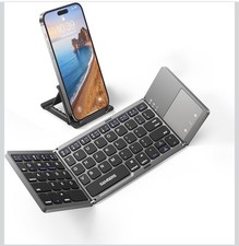 Samsers Foldable Bluetooth Keyboard w/Touchpad for iOS Android PC Black picture