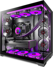 PC CASE ATX 5 Fans Pre-Installed, Type-C Mid Tower Computer Case with Full-View picture