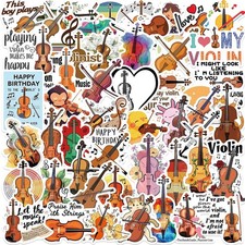 Violin Stickers |50Pcs Musical Instrument Waterproof Vinyl Decals for  picture