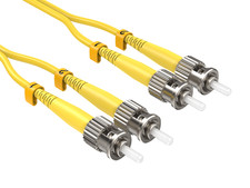 2m OS2 ST to ST UPC Duplex Corning Fiber Optic Cable SingleMode 9/125 OFNR Ra... picture