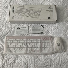 Wireless Keyboard and Mouse Combo Stylish Compact Pink Full-Size Keyboard picture