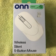 onn. Wireless Silent Optical Mouse 5-Button 1600 DPI OFF WHITE HOVAN36017802 1C picture