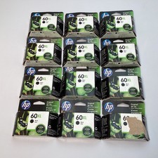 Lot of 12 HP 60XL Black Original Ink Cartridges CC641WN Exp 10/2021-07/2023, New picture