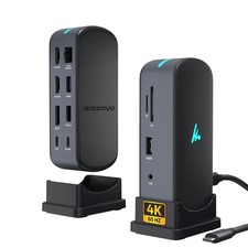 Type C 11 in 1 Wozoyo Docking Station, PD 100W, 2X4K@60Hz HDMI, 4K DisplayPor... picture
