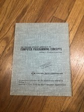 Vintage Computer Manual Book Computer Programming Concepts Control Data 1963 picture