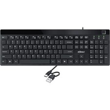 Wired USB Low Profile Desktop Keyboard with Built-in Fingerprint Reader Black picture