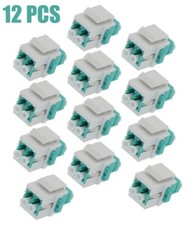 12 Pcs LC/UPC OM3 Duplex Multi Mode Fiber Optical Coupler Keystone Jack Aqua picture