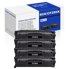 1-4PK High Yield CF280X 80X Black Toner Cartridge for HP LaserJet M401dn M425dn picture