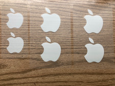 Apple Logo Stickers White Genuine Lot of 6 Authentic OEM picture