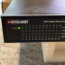 Intellinet 24-Port Gigabit Ethernet Rackmount Switch Tested Working picture
