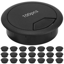 100 Pack 2 Inch Desk Grommet Cable Cover, Snap-In Wire Organizer Black Office picture