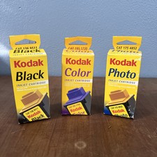 Lot 3 Kodak Inkjet Cartridges Black 136 9511 Color 195 1730 Photo 175 4852 NIB picture