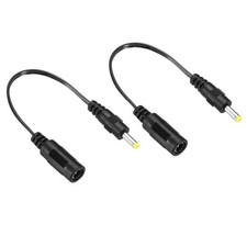 2Pcs DC 5.5x2.1mm Female to 4x1.7mm Male Extension Cable Adapter Cord Black picture