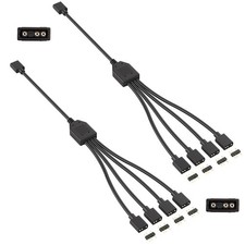 TNJPSEK 2 Pack 3Pin 5V ARGB Extension Cable Set with 8 Male Pins, 11.8 inches picture