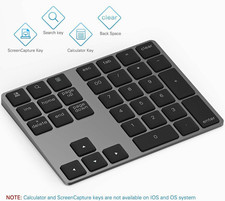 LEKVEY 34-Key Bluetooth Numeric Keypad, Rechargeable Built-In Battery, Aluminum picture