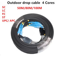 400m~500m 4 Core SC APC/UPC Drop Cable FTTH Outdoor Fiber Optic Patch Cord LSZH picture