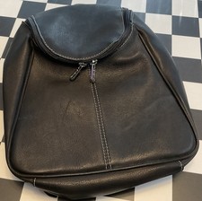 Piel U-Zip Backpack In Black Leather One Size Unisex NWOT Style 2466 picture
