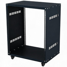 12/16U AV Rack Stand Caster Wheels Frame Server Case Removable Vents 19in Studio picture