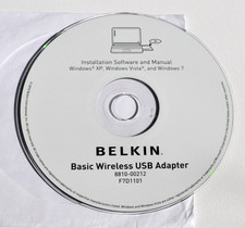 Belkin Basic Wireless USB Adapter Software & Manual CD ROM F7D1101 picture