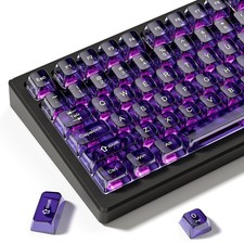115-Key Purple Transparent MDA Profile Shine-Through Crystal Keycap Set for MX  picture