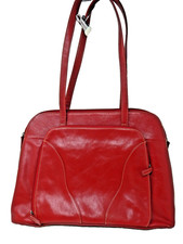 Buxton Red Genuine Leather Medium Briefcase/Laptop 19